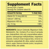 STS Home Calcium Magnesium Zinc with Vitamin D3 back view of packaging
