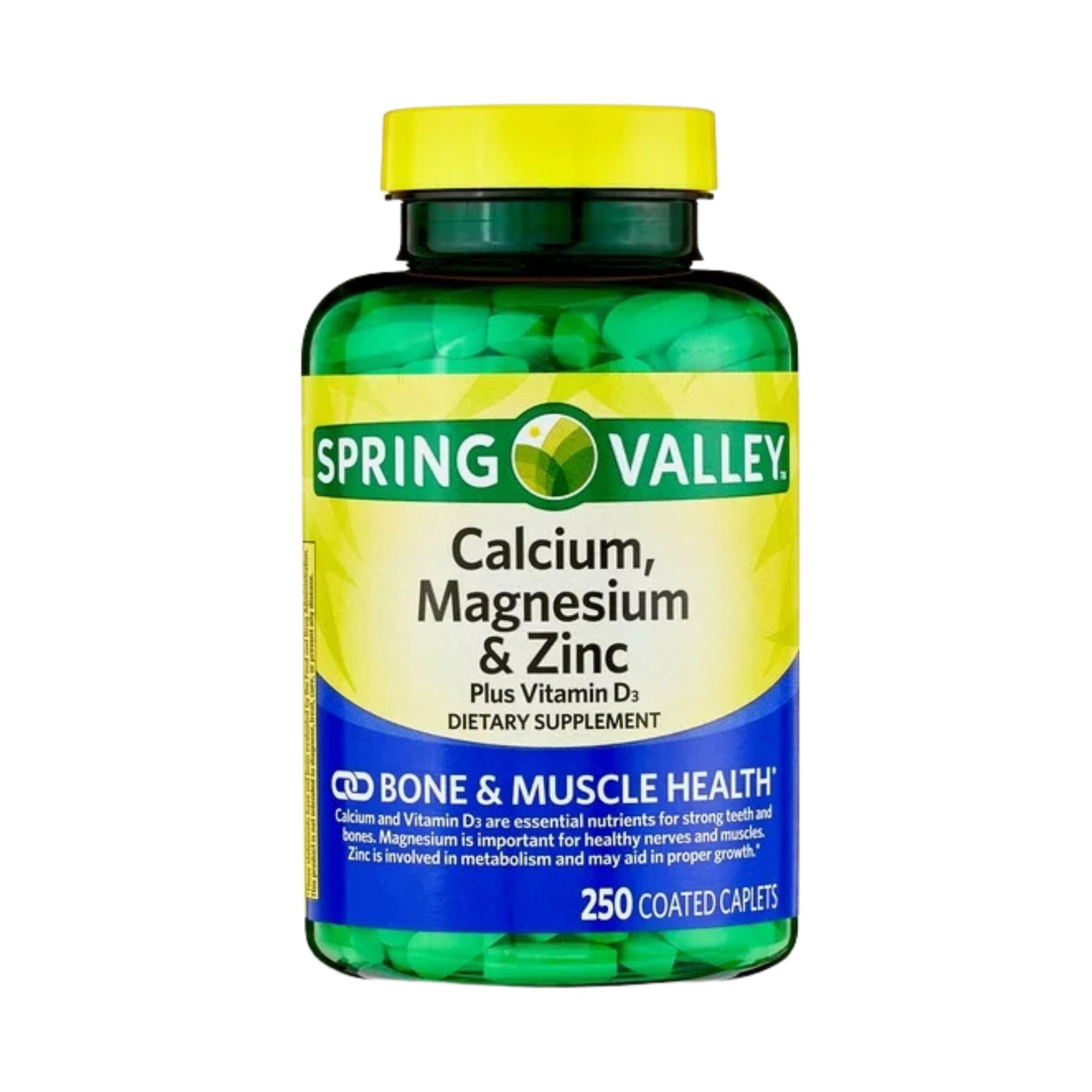 STS Home Calcium Magnesium Zinc with Vitamin D3 side view of caplets