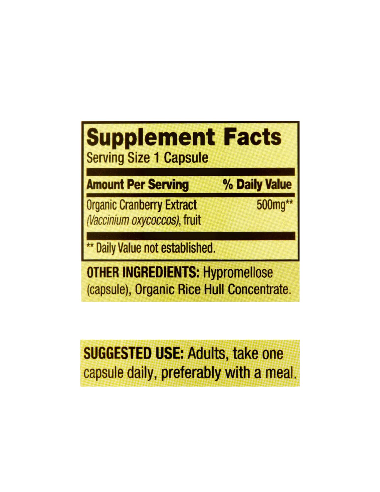 STS Home Cranberry Extract Capsules 500mg packaging