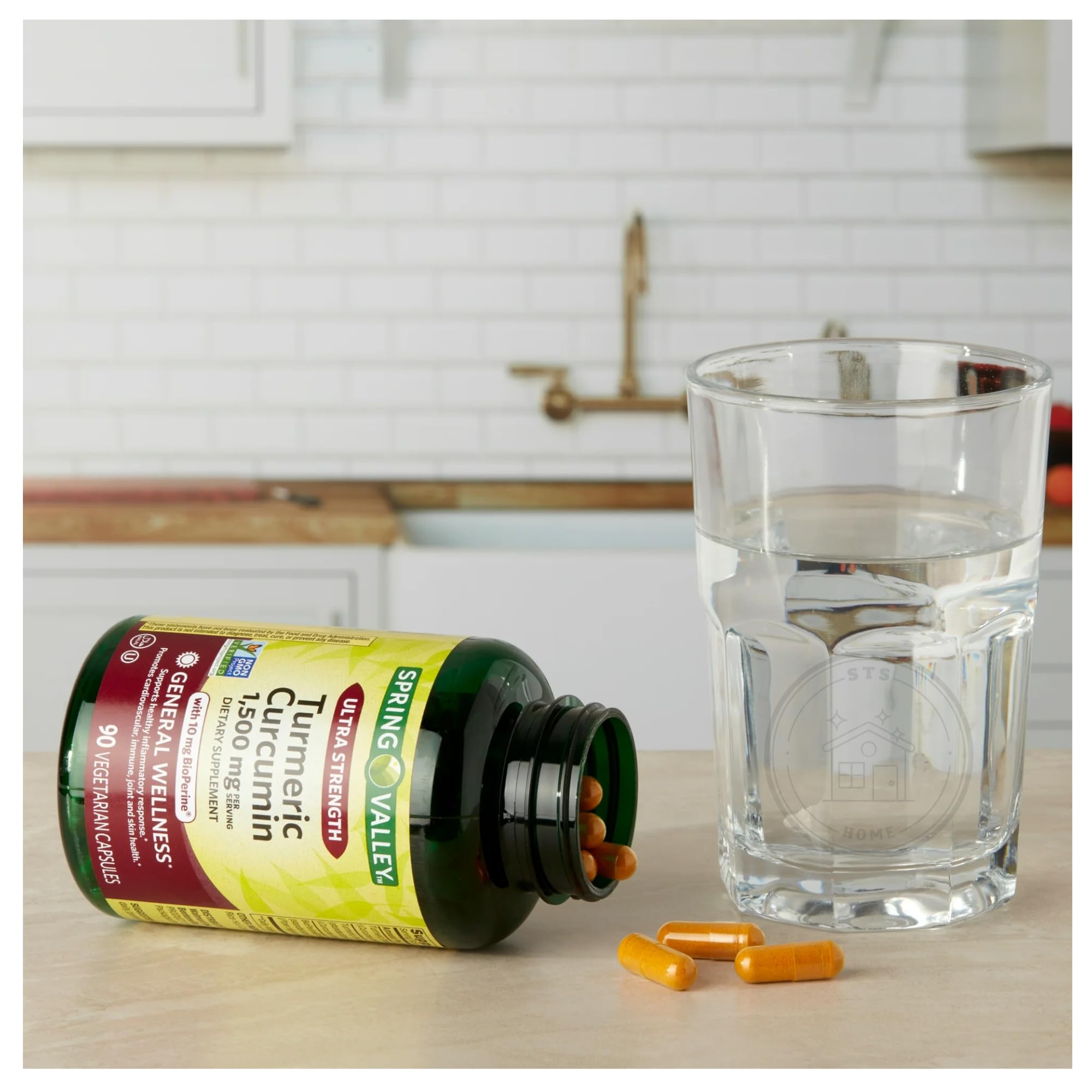 STS Home Ultra Strength Turmeric Curcumin Supplement side view