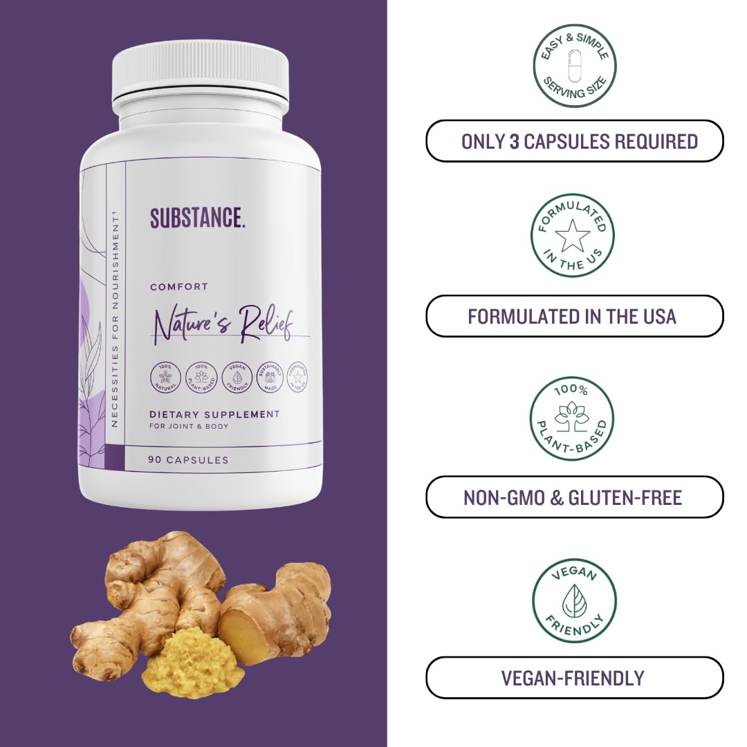 SUBSTANCE Nature's Relief Turmeric Supplement packaging