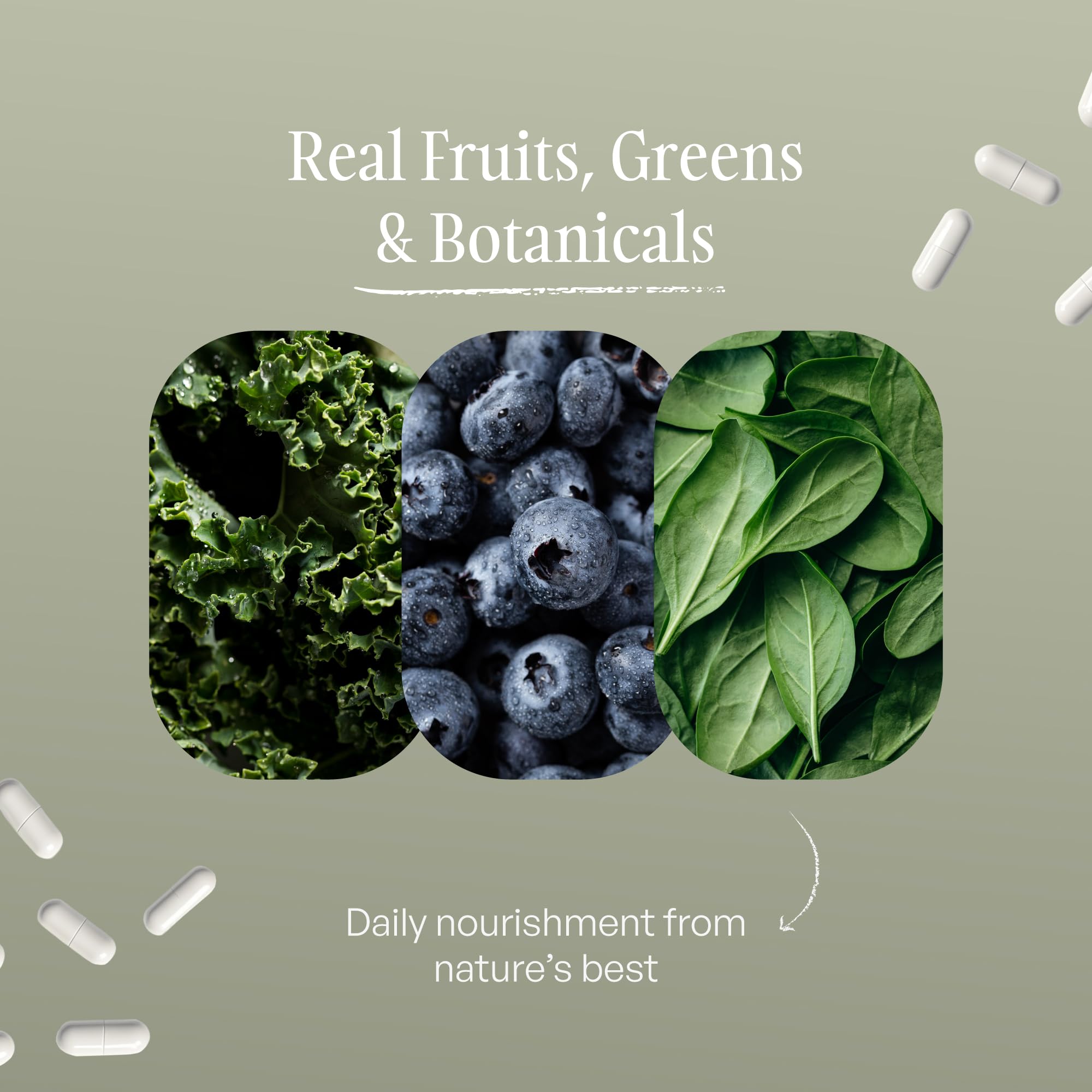 SUBSTANCE. Sustenance Greens Supplement bottle back view