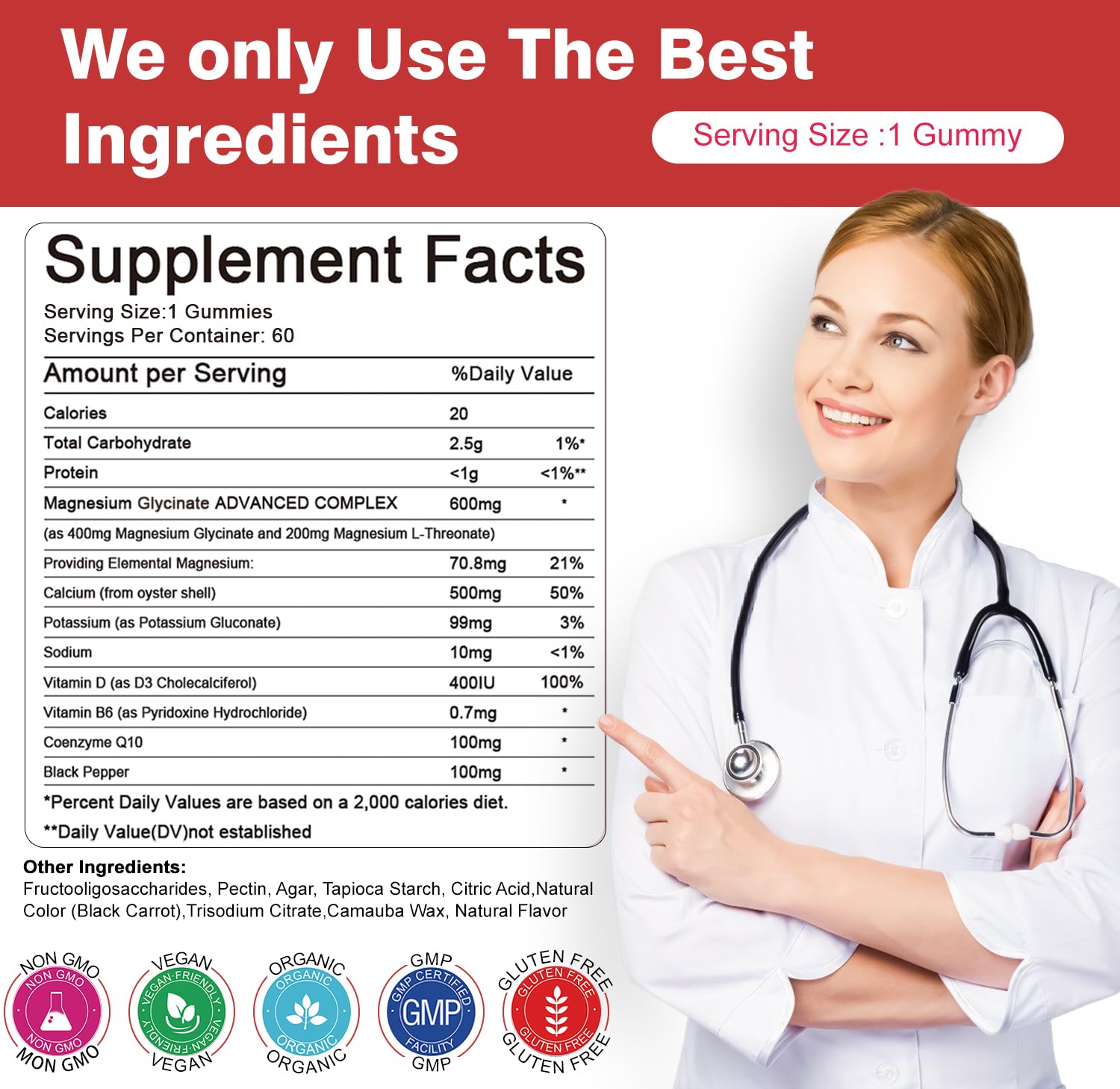 sudrolove Magnesium Glycinate Gummies 600mg ingredients list