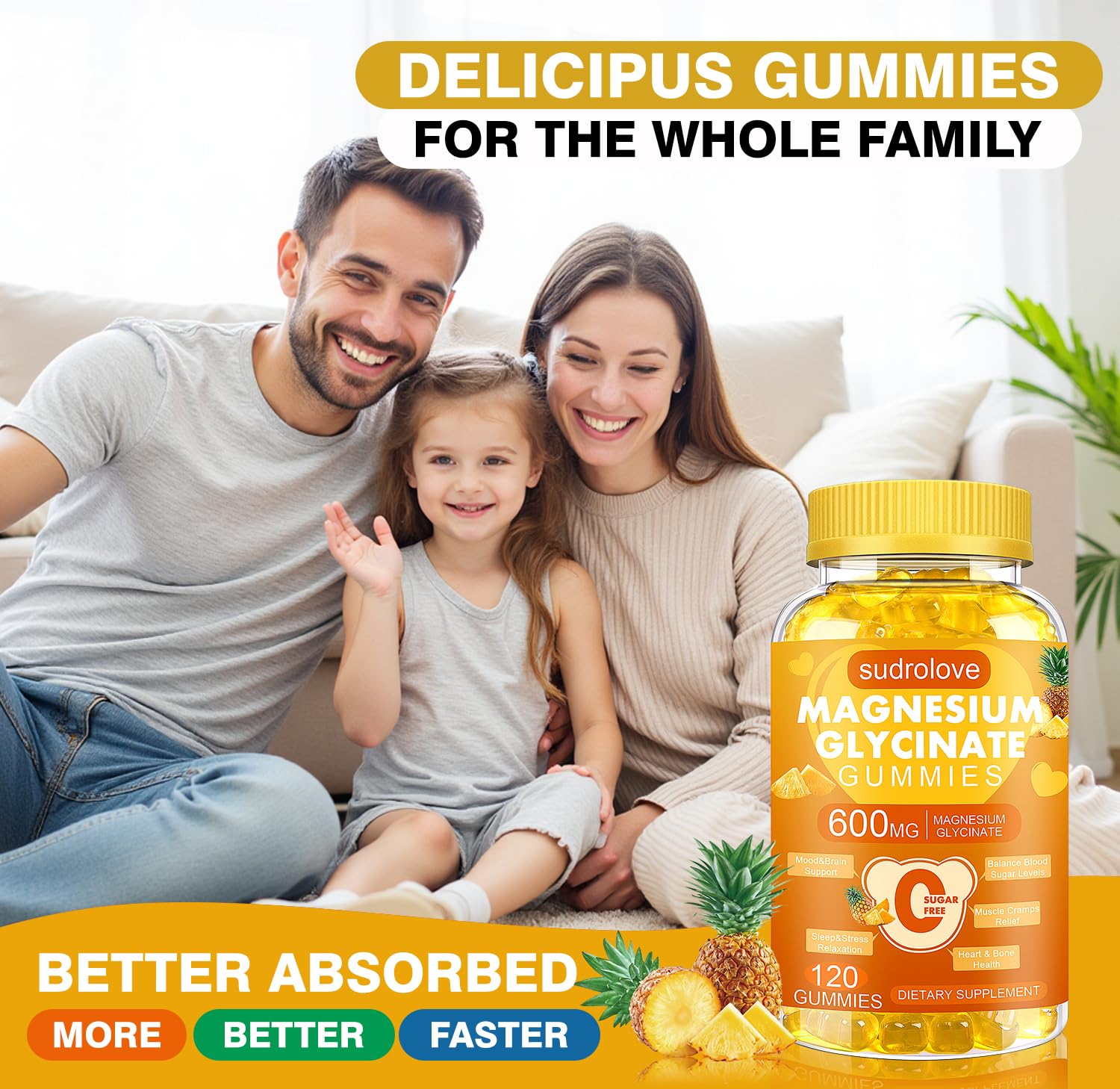 sudrolove Magnesium Glycinate Gummies 600mg nutritional information