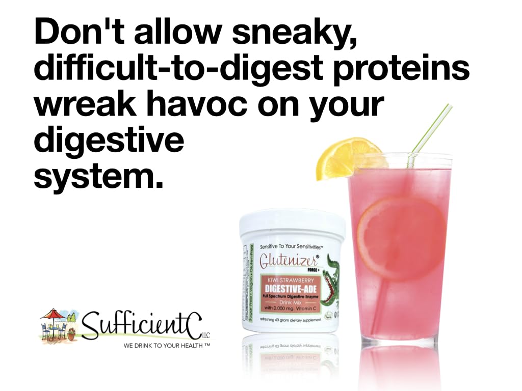 Sufficient-C Multi-Enzymes Supplement 91g on a wooden table