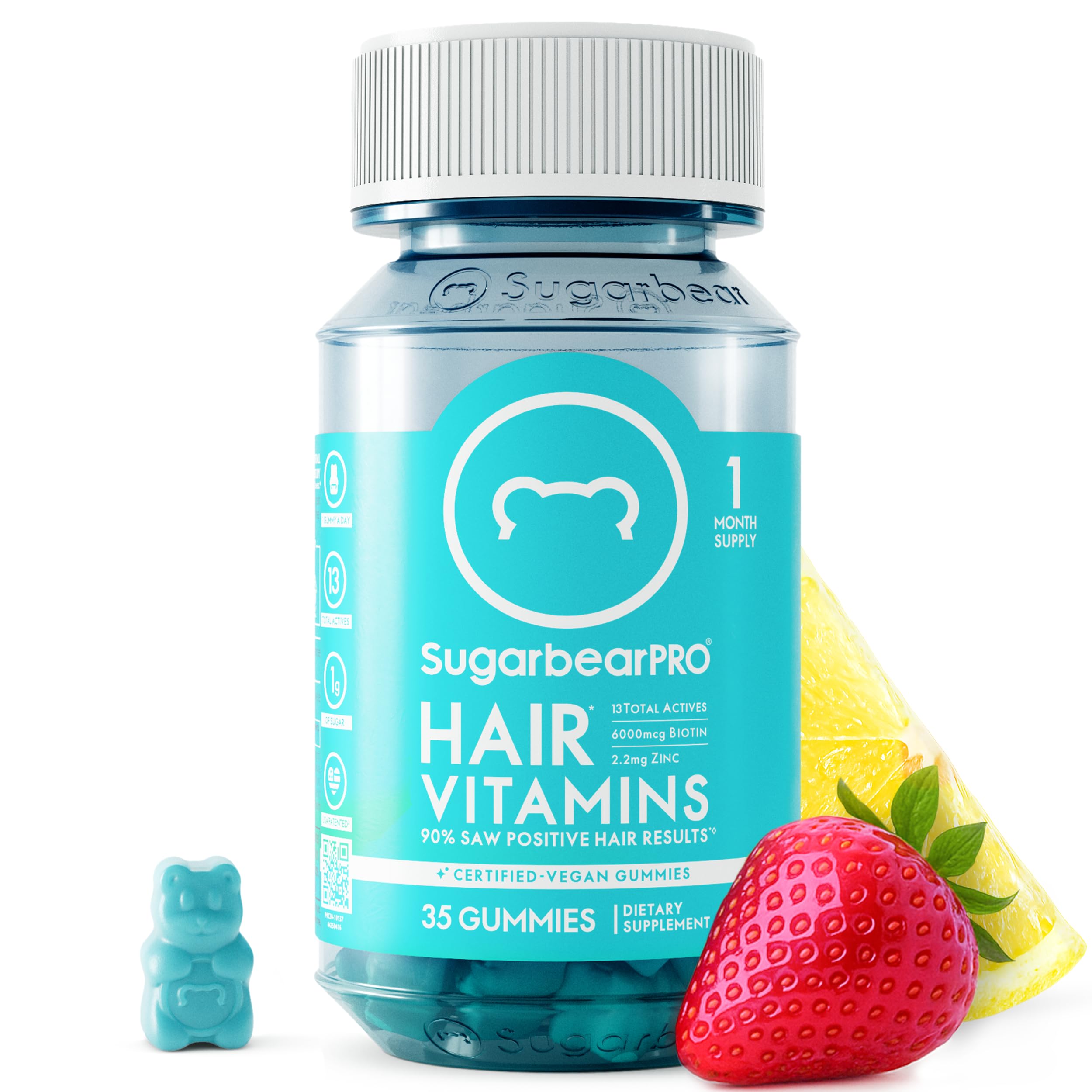 SugarBearHair Biotin Supplement front view with packaging