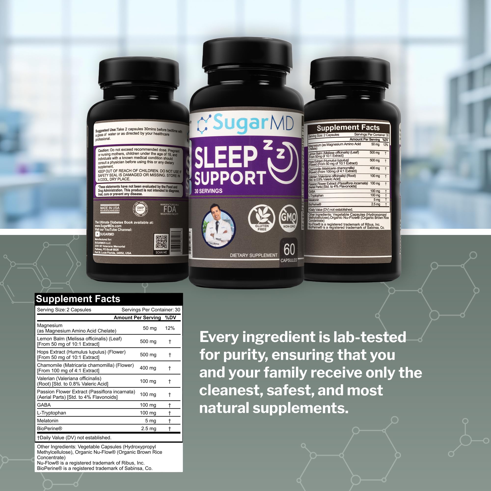 SugarMD Herbal Capsules on a wooden table
