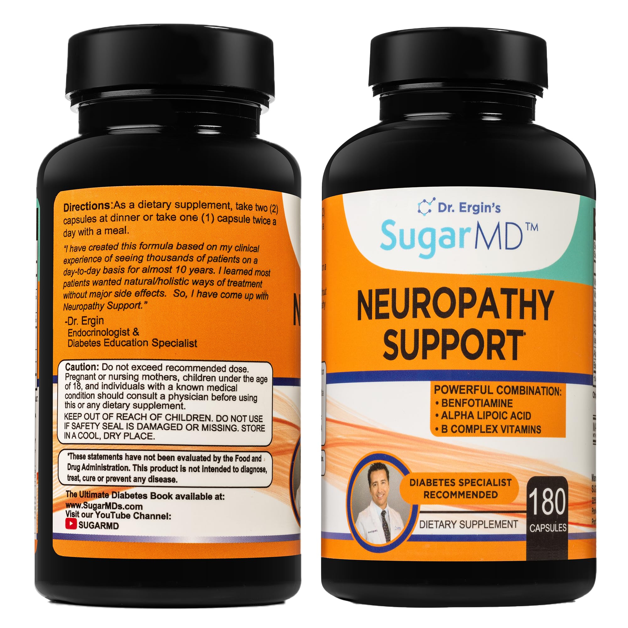SugarMD Neuropathy Support Supplement bottle front view