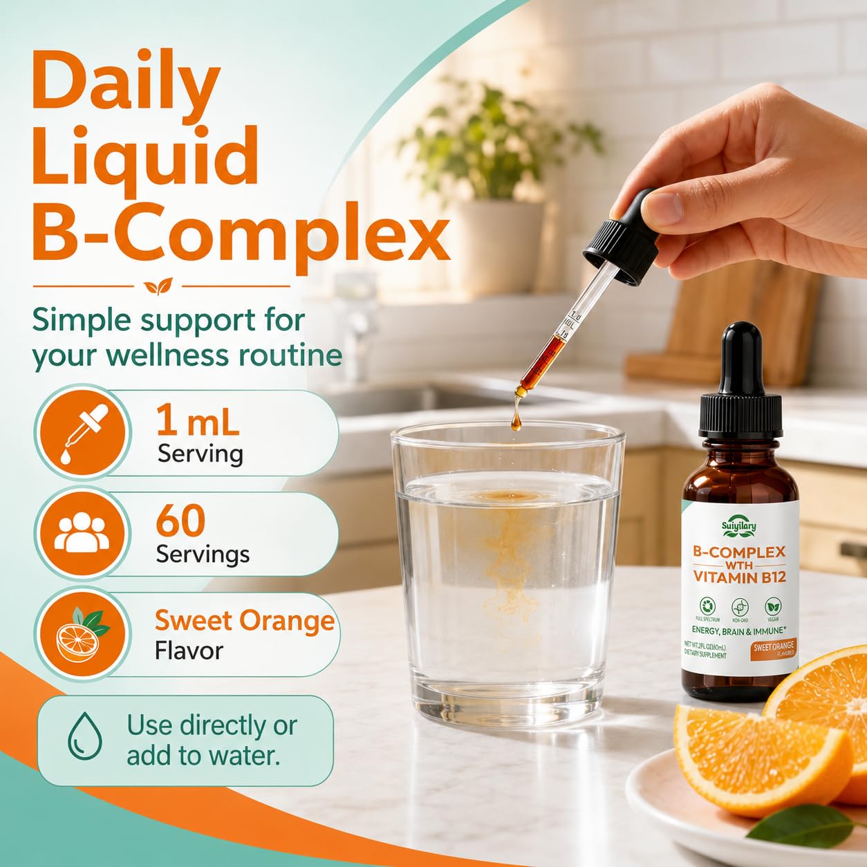 Suiyilary B12 Liquid Supplement close-up of liquid