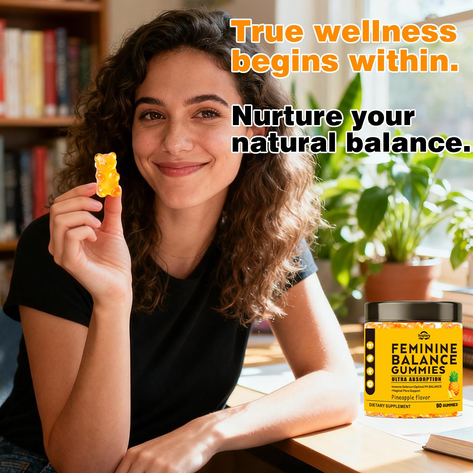 Suiyilary Feminine Balance Gummies in a bowl