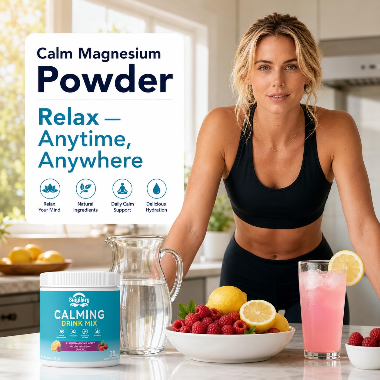 Suiyilary Magnesium Glycinate Powder Raspberry Lemonade ingredients list