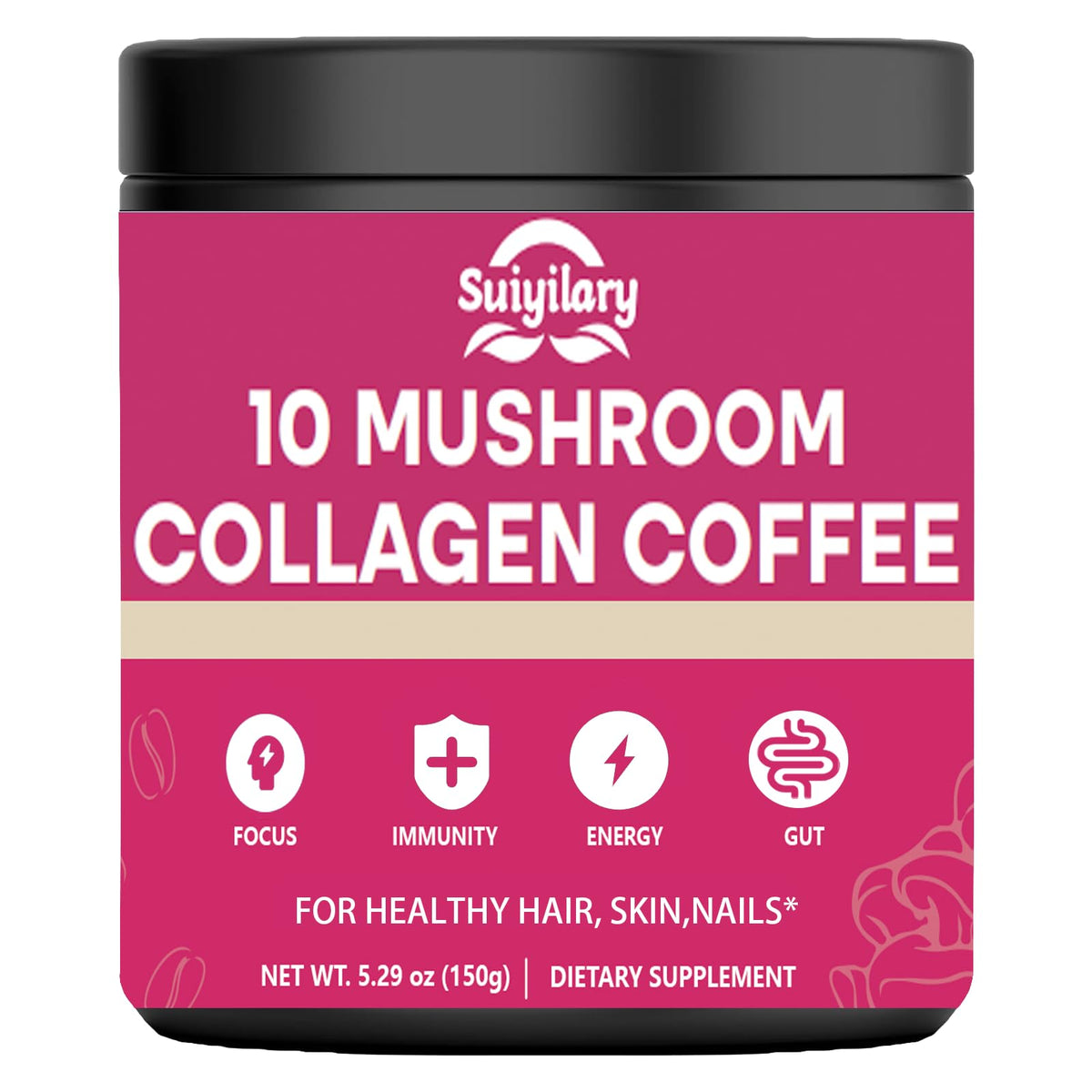 Suiyilary Mushroom Coffee Powder Blend 191g front view
