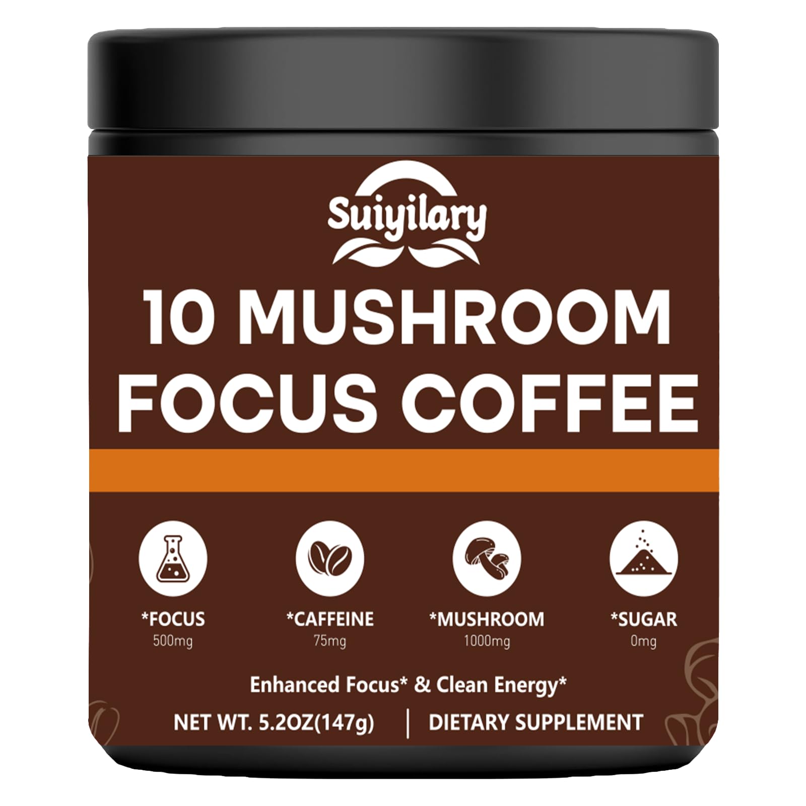 Suiyilary Mushroom Coffee Powder Blend 200g front view