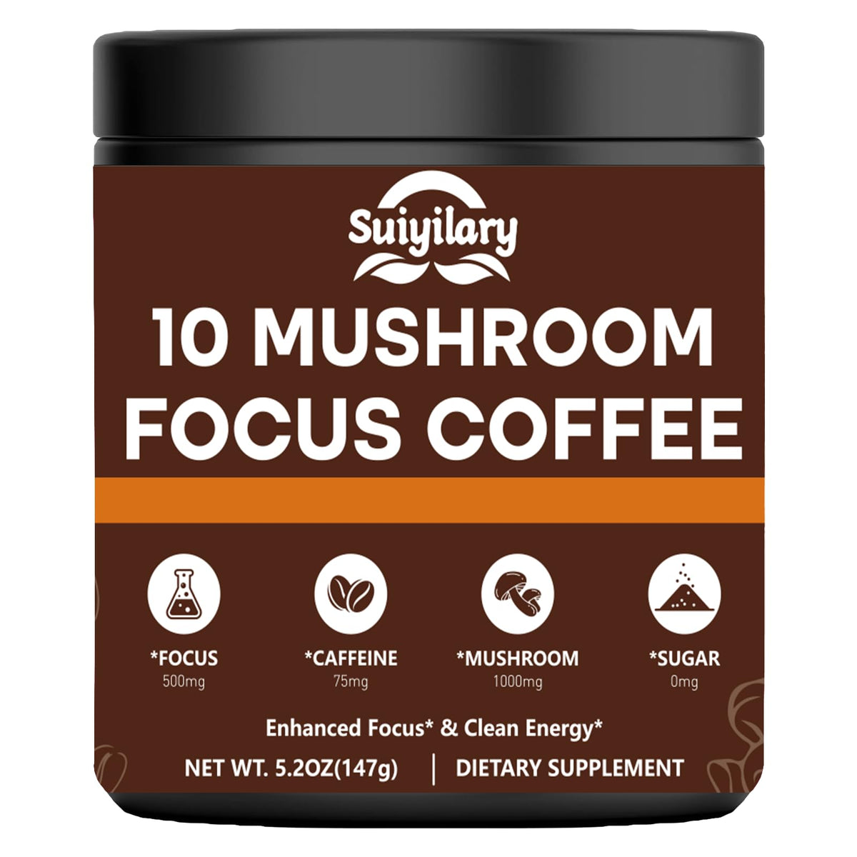 Suiyilary Mushroom Coffee Powder Blend 200g front view