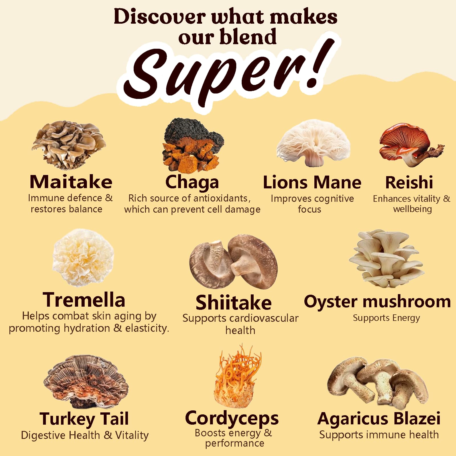 Suiyilary Mushroom Coffee Powder Blend mixed in a smoothie