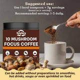 Suiyilary Mushroom Coffee Powder Blend serving suggestion