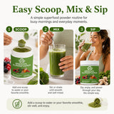 Suiyilary Spirulina Superfood Blend 191g in a glass of water