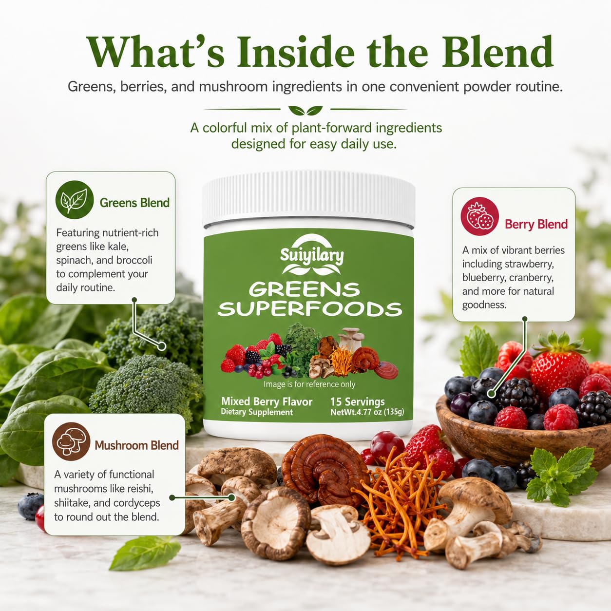 Suiyilary Spirulina Superfood Blend 191g packaging