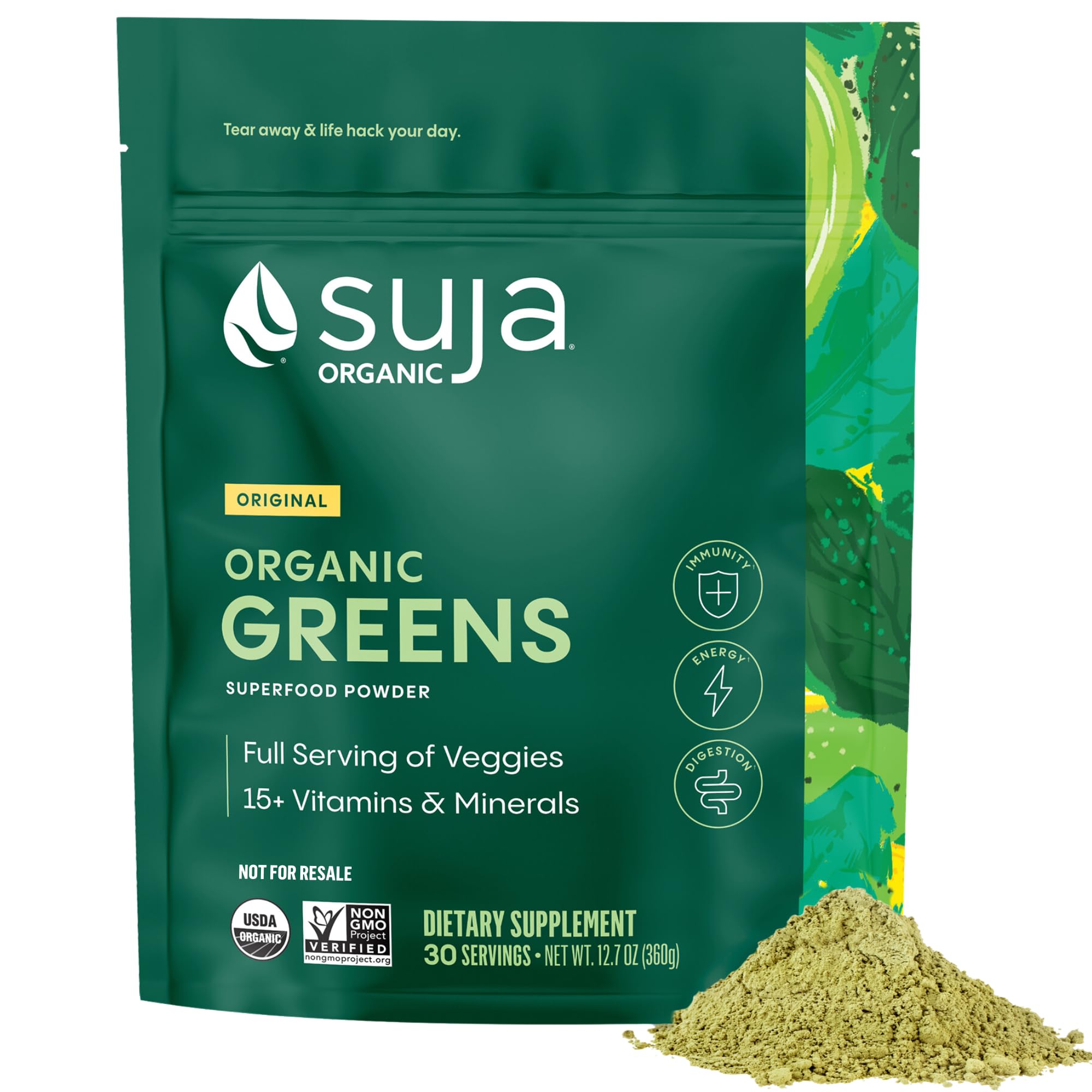 Suja Organic Greens Powder 12.7 oz front view