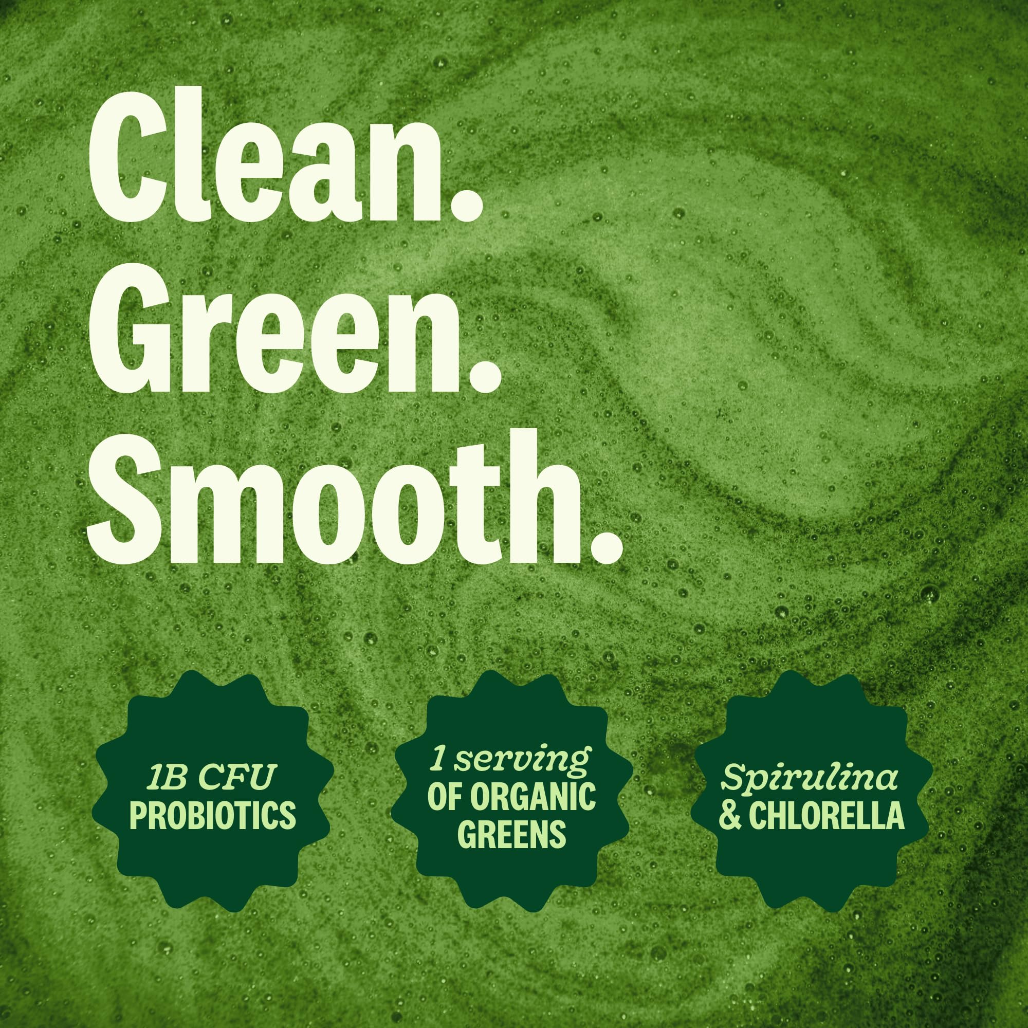 Suja Organic Greens Powder mixed in a glass of water