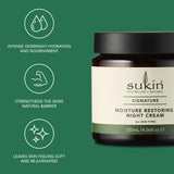 Sukin Signature Moisture Restoring Night Cream in a bathroom setting