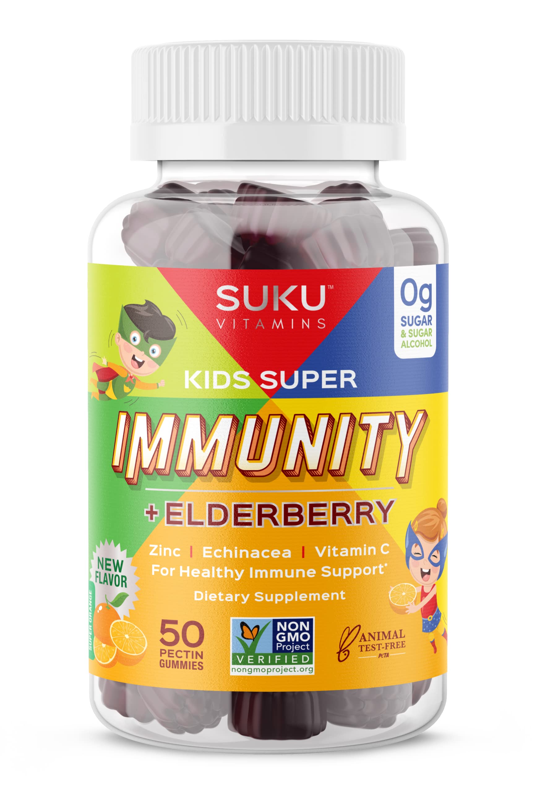 SUKU Elderberry Gummies for Kids front view with packaging