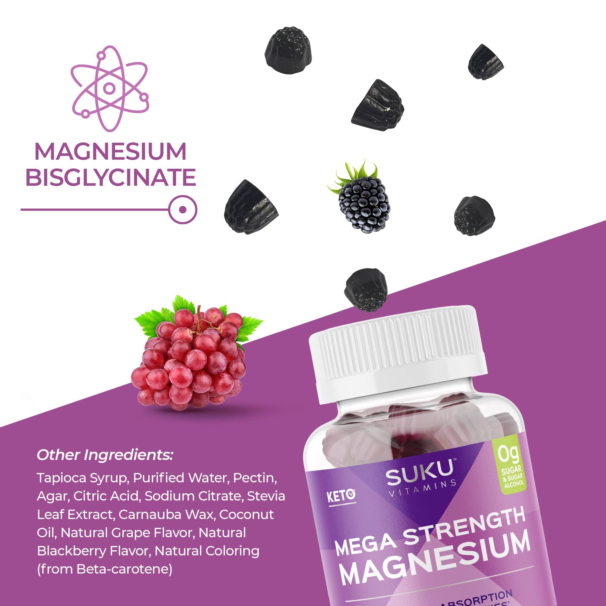 SUKU Magnesium Gummies with a measuring spoon