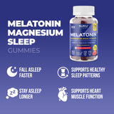 SUKU Melatonin Magnesium Gummies with a glass of water