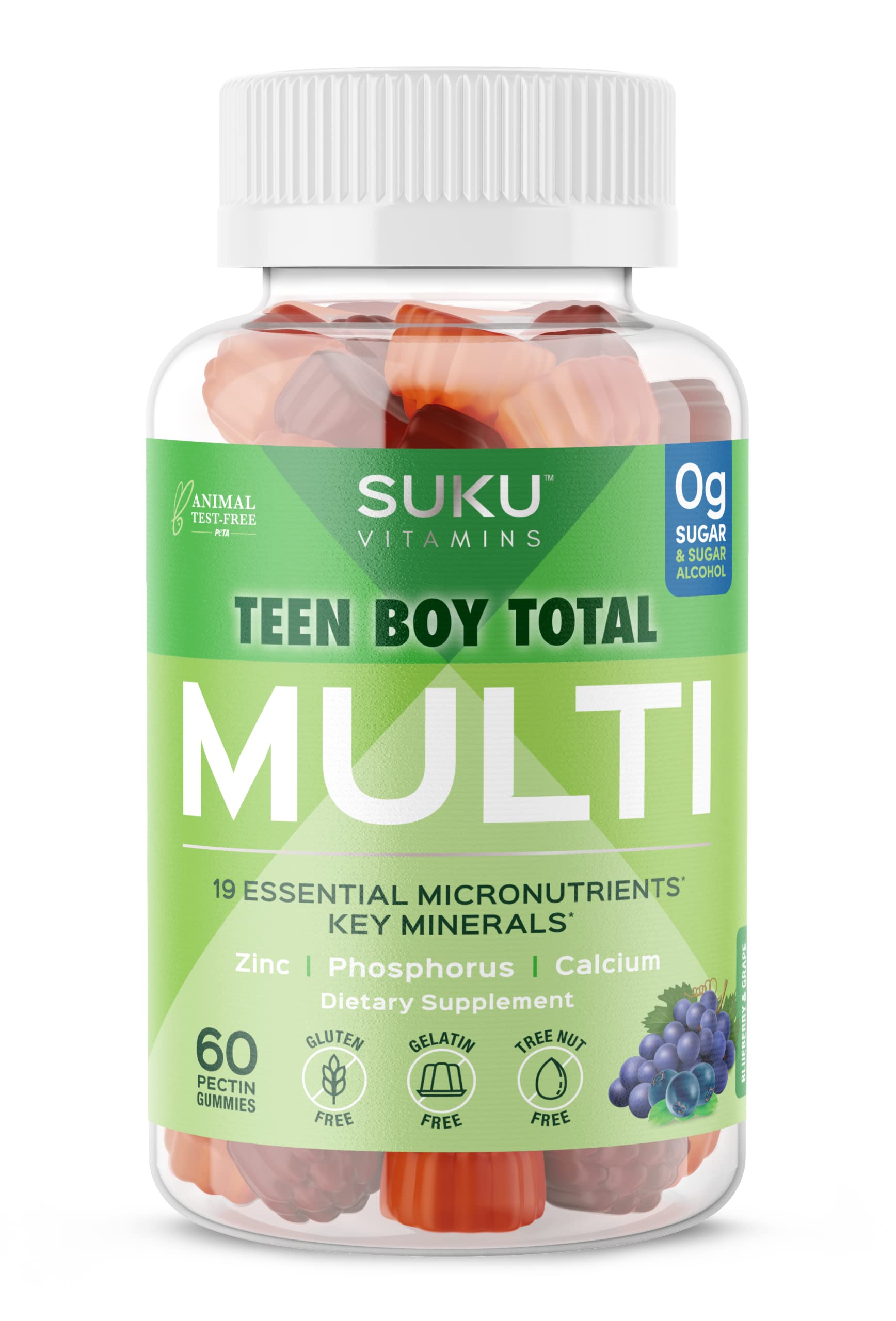 SUKU Multivitamin Gummies for Teenage Boys front view