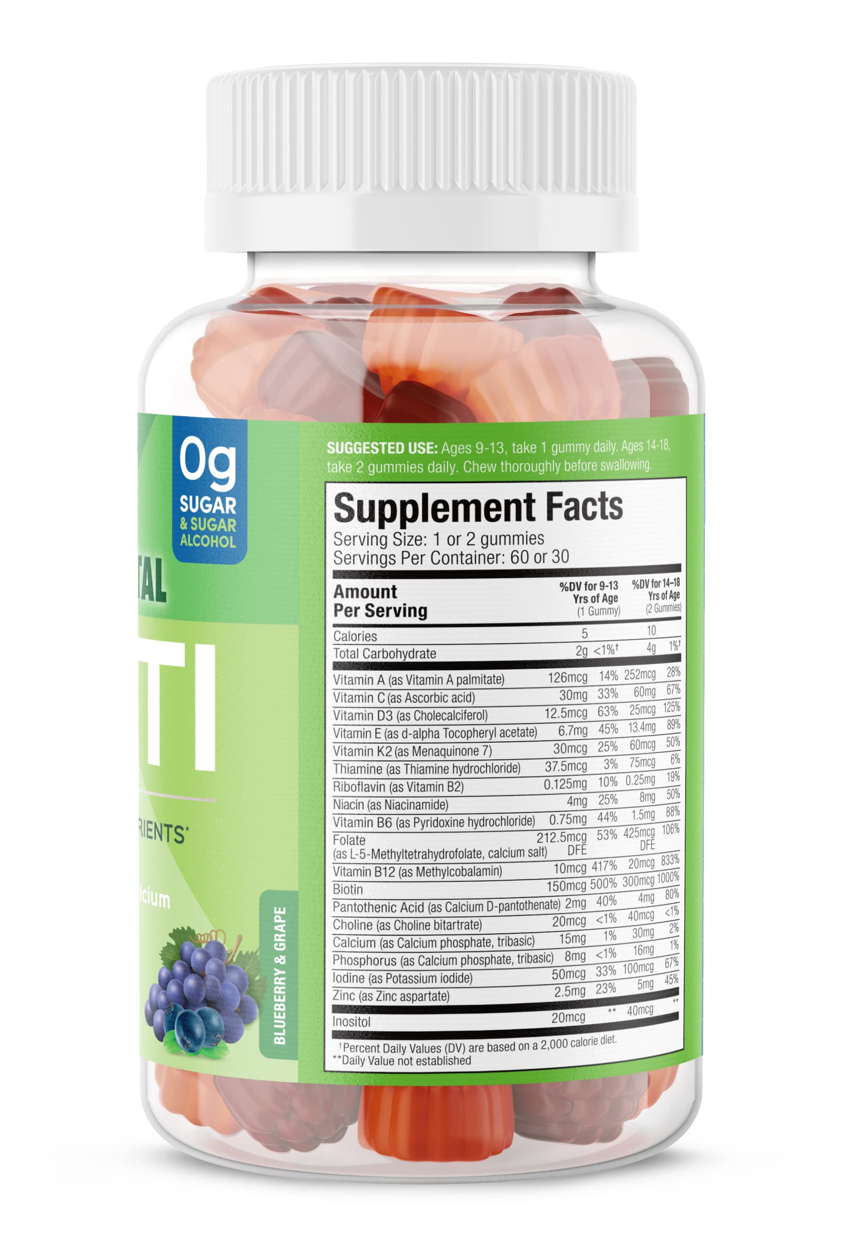 SUKU Multivitamin Gummies packaging with nutritional information