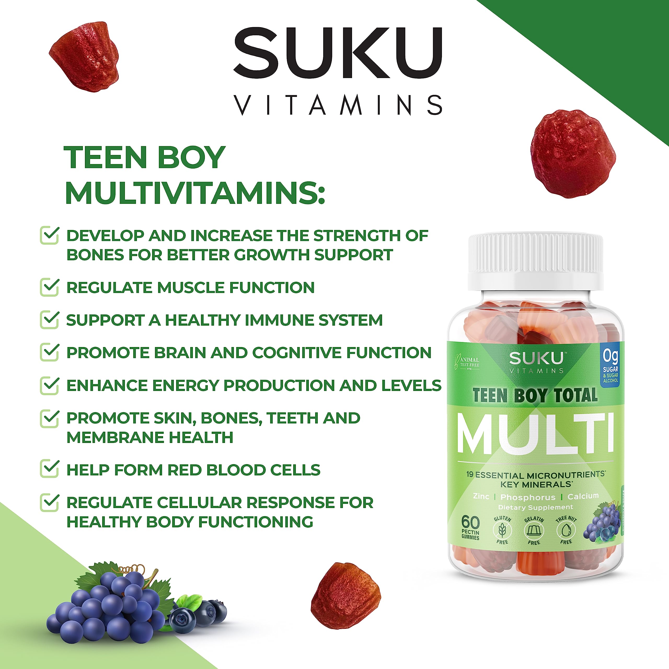 SUKU Multivitamin Gummies showing ingredients list