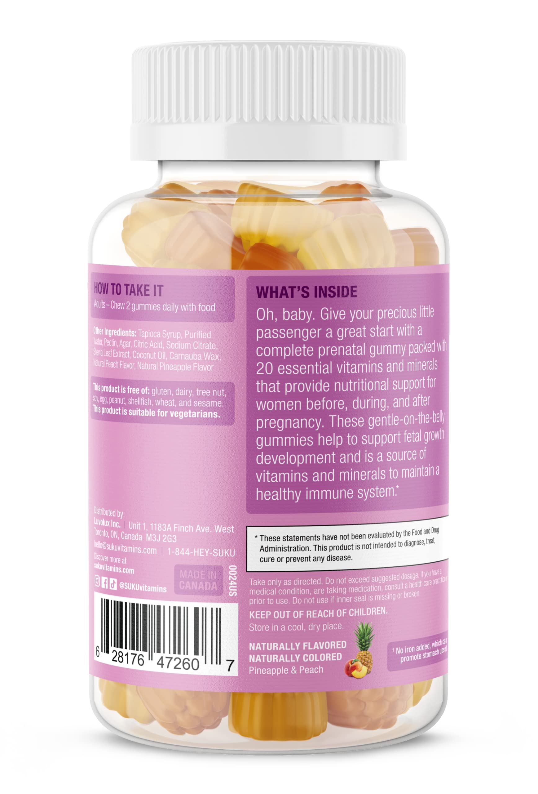 SUKU Prenatal Vitamins Gummies close-up of gummies