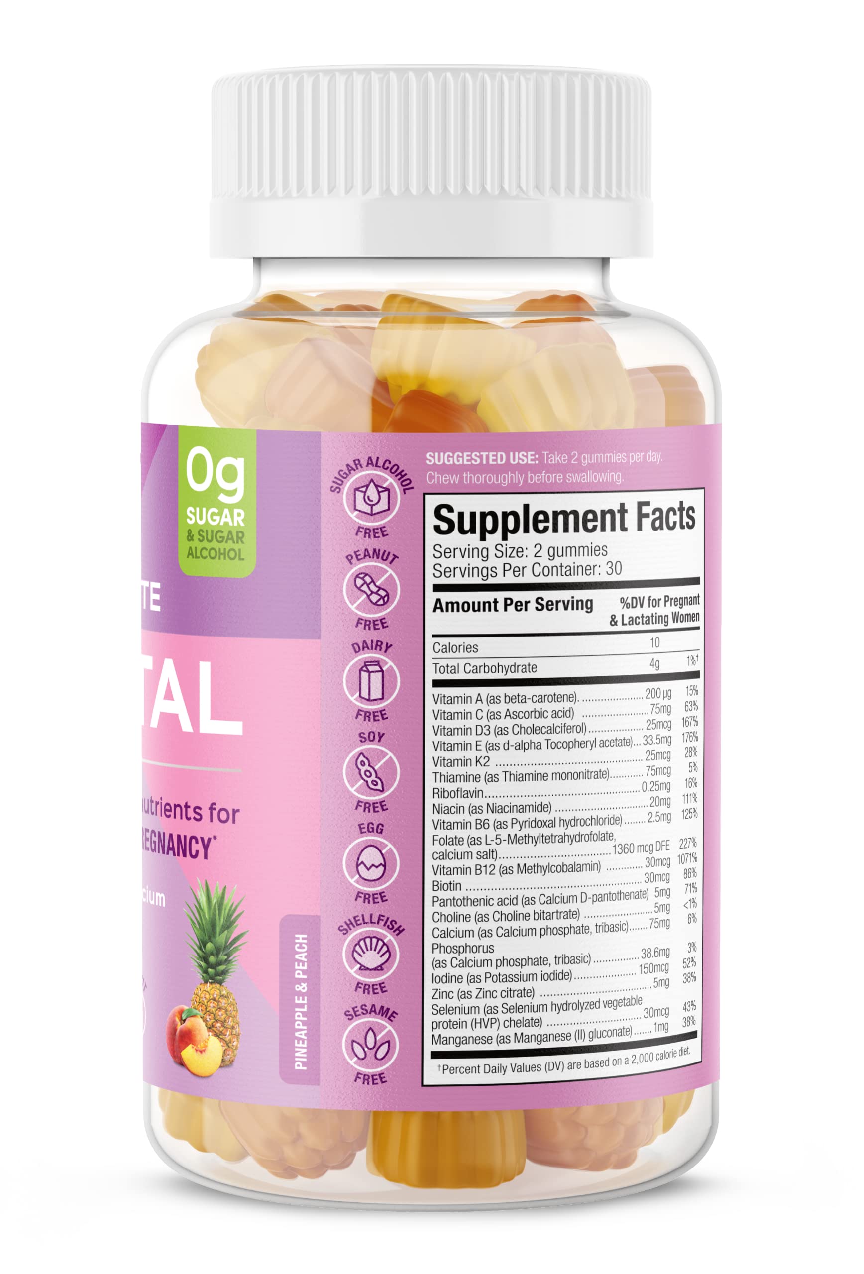 SUKU Prenatal Vitamins Gummies packaging side view