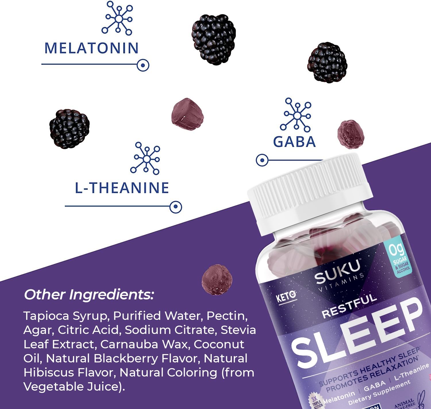 SUKU Sleep Gummies with melatonin and L-Theanine