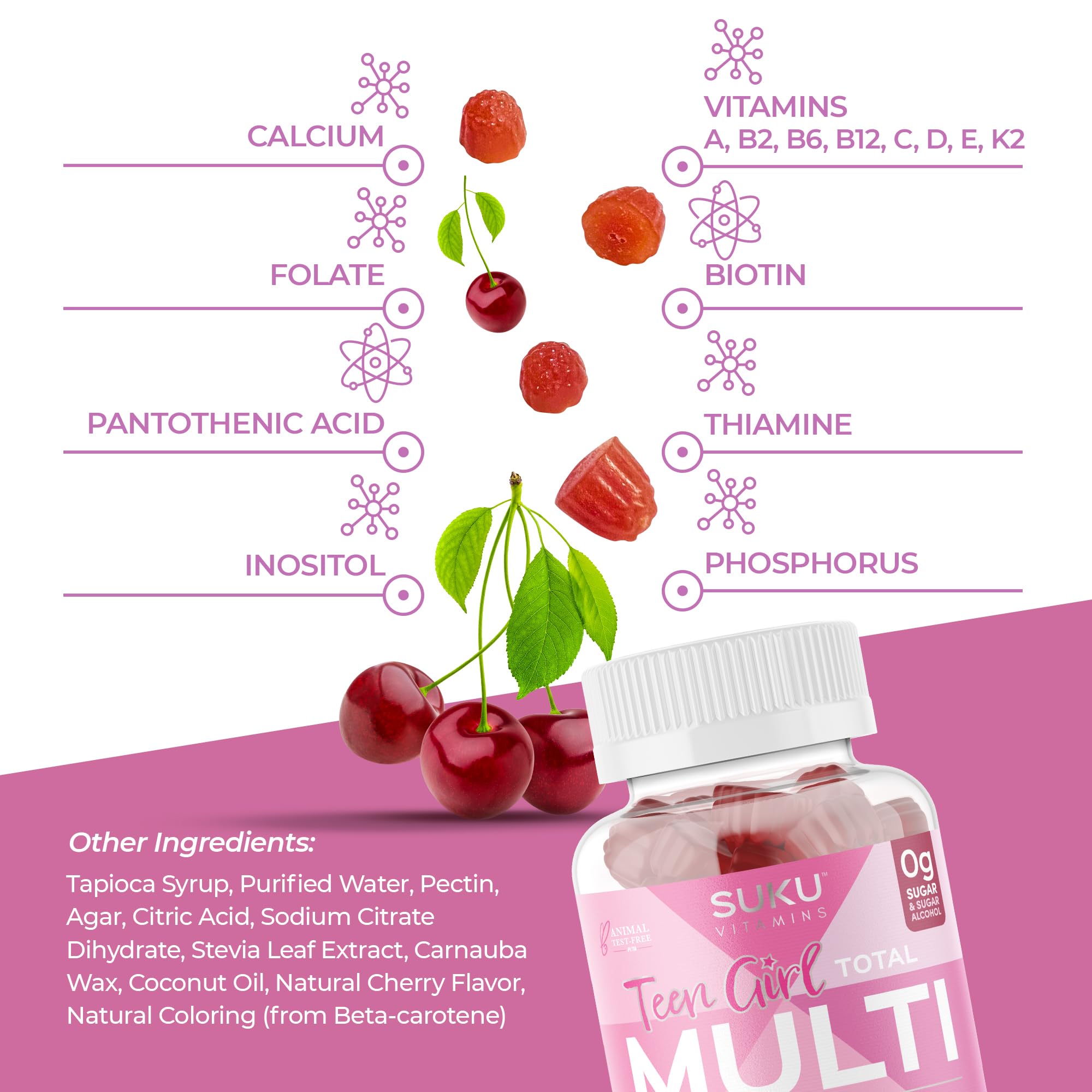 SUKU Teen Girl Multivitamin Gummies in a hand