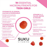 SUKU Teen Girl Multivitamin Gummies with fresh fruit