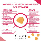 SUKU Women's Multivitamin Gummies in a lifestyle setting