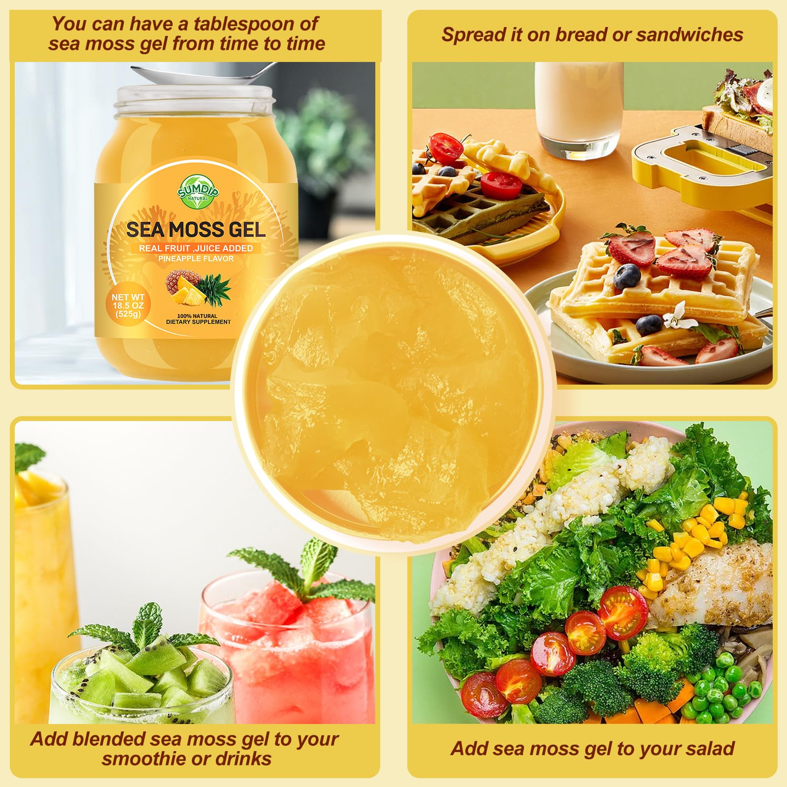 SumDIP Irish Sea Moss Gel 771g with spoon