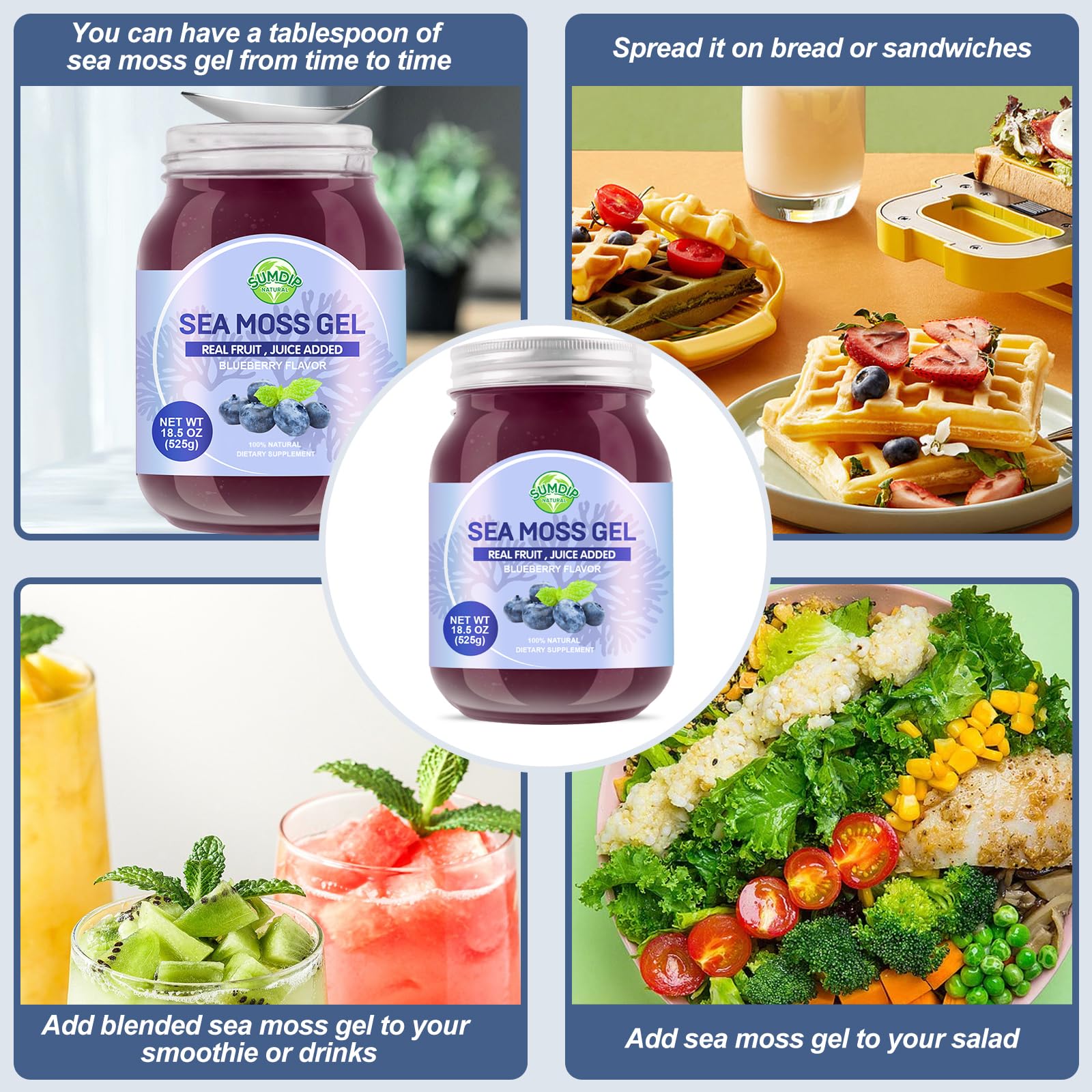 SumDIP Irish Sea Moss Gel packaging with ingredients