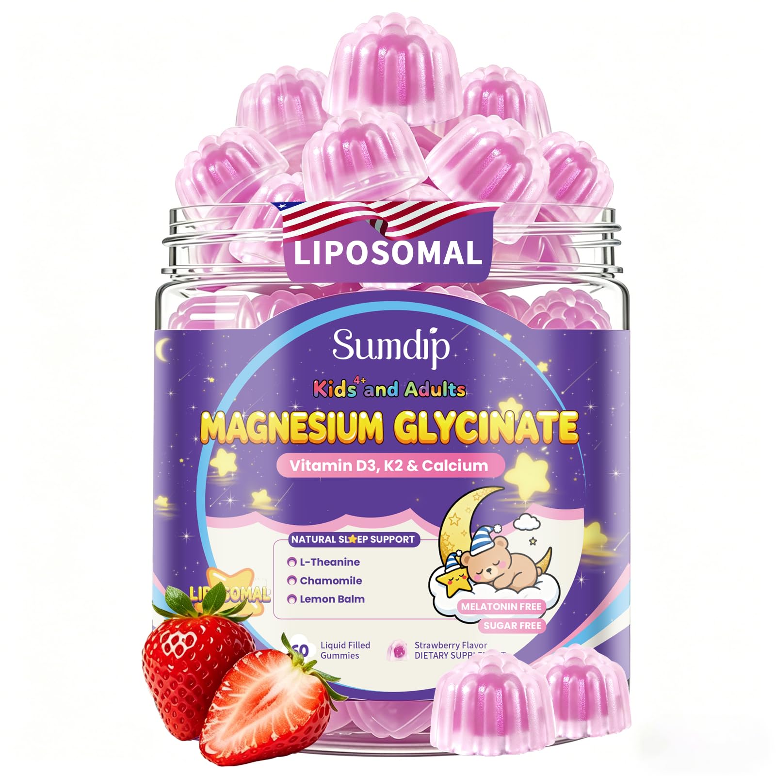 SumDIP Magnesium Glycinate Gummies 200mg front view