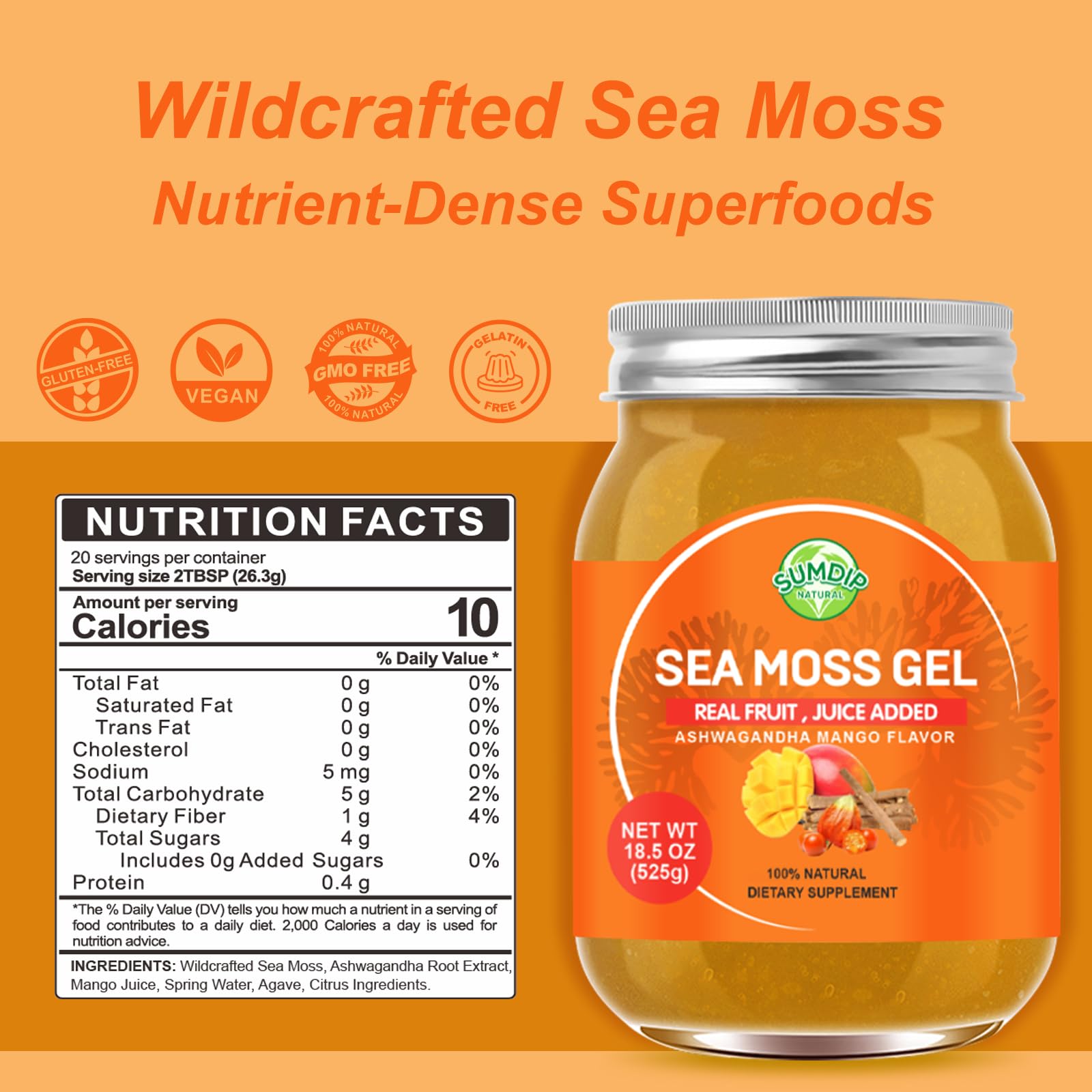 SumDIP Sea Moss Gel 789g close-up of the gel texture