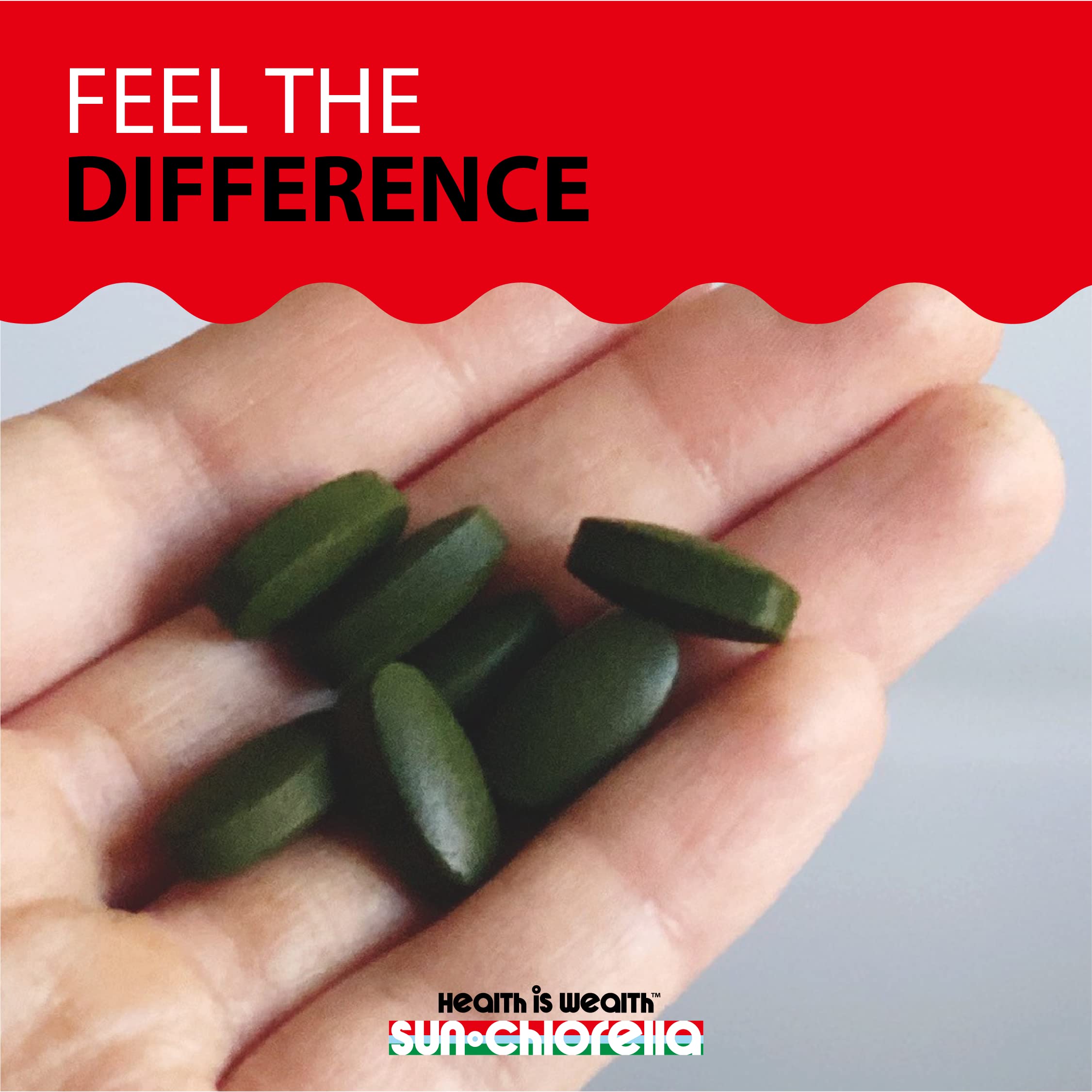 Sun Chlorella Chlorella Tablets in a glass bowl
