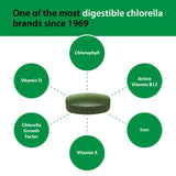 Sun Chlorella Chlorella Tablets with green leaves