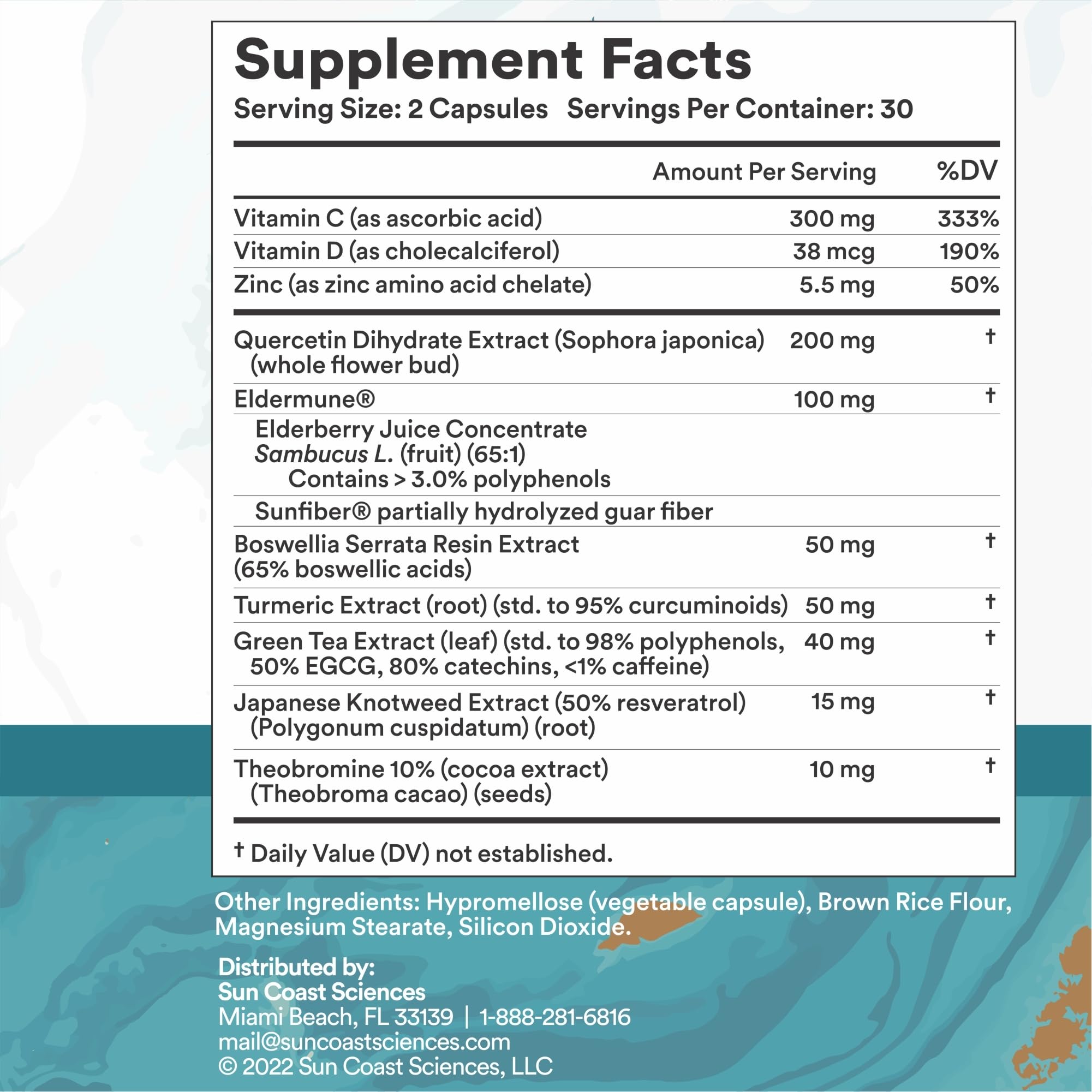 SUN COAST SCIENCES Vitamin C Supplement packaging details