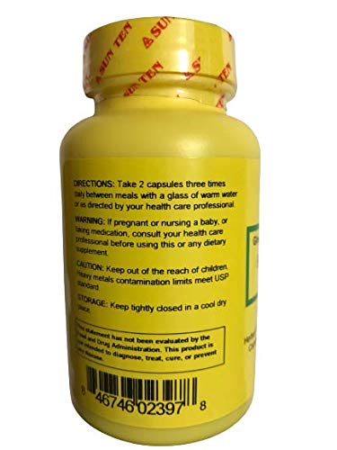 Sun Ten Ginseng & Astragalus Combination Capsules with dosage information