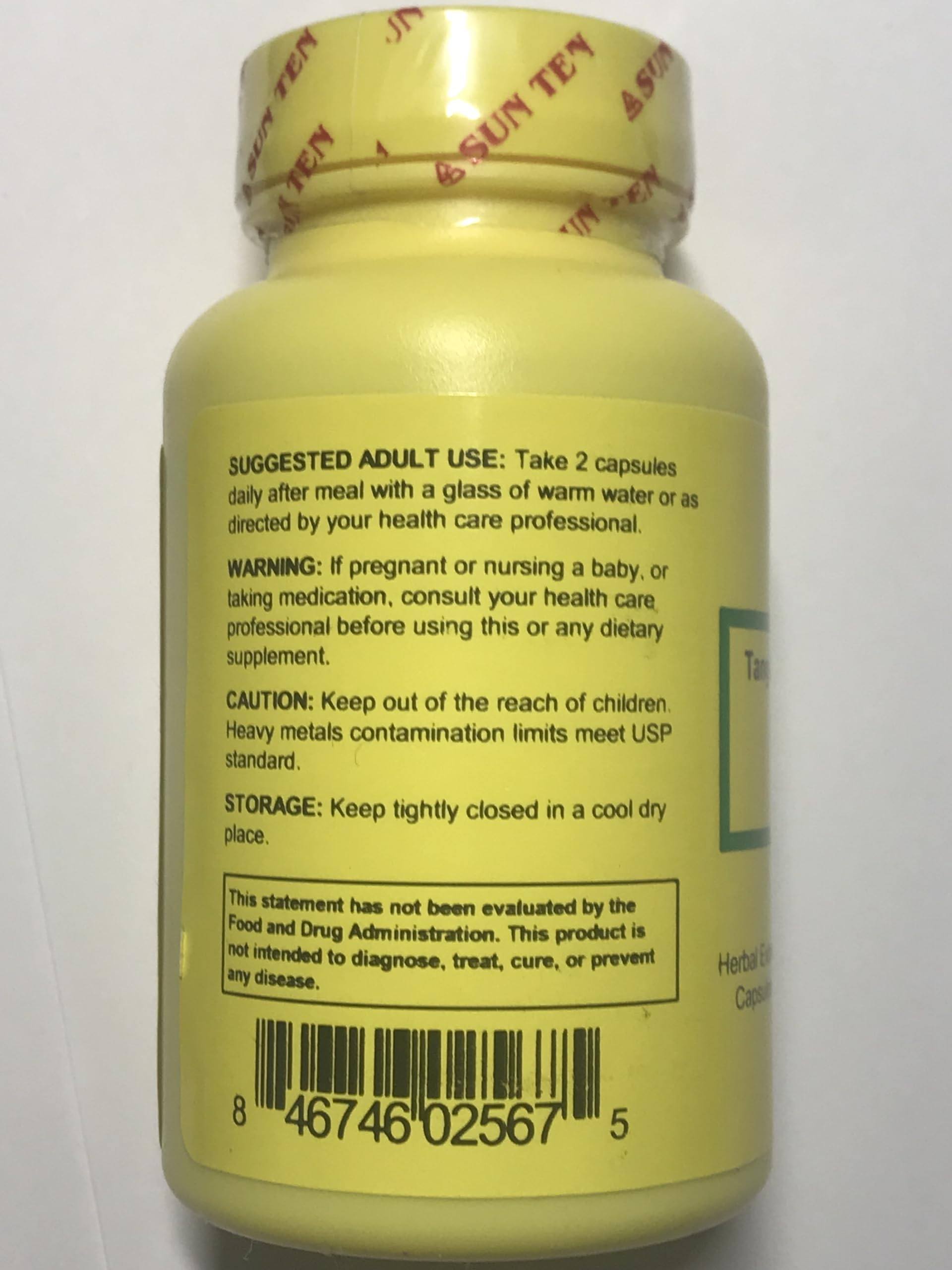 Sun Ten Tang-Kuei and Bupleurum Formula close-up of capsules