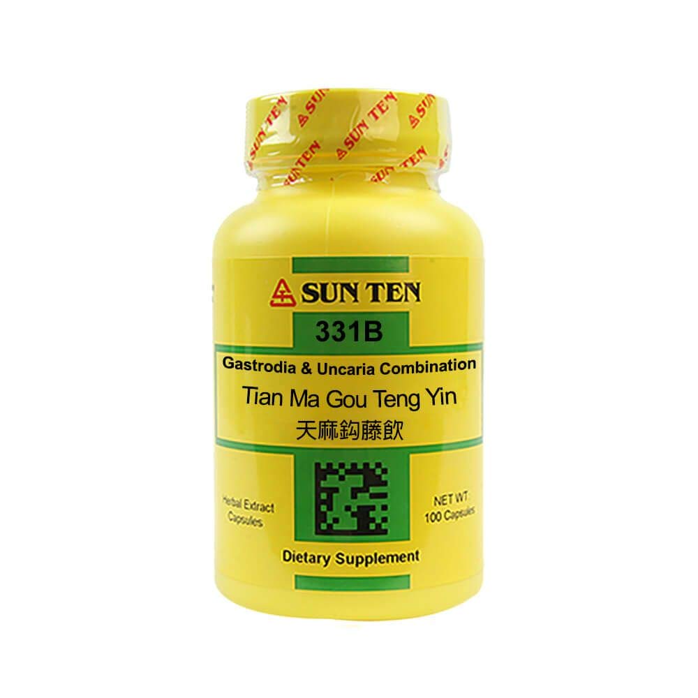 Sun Ten Tian Ma Gou Teng Yin 100 Capsules 500mg front view