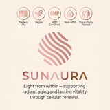 SUNAURA Spermidine 10mg Capsules on a wooden table
