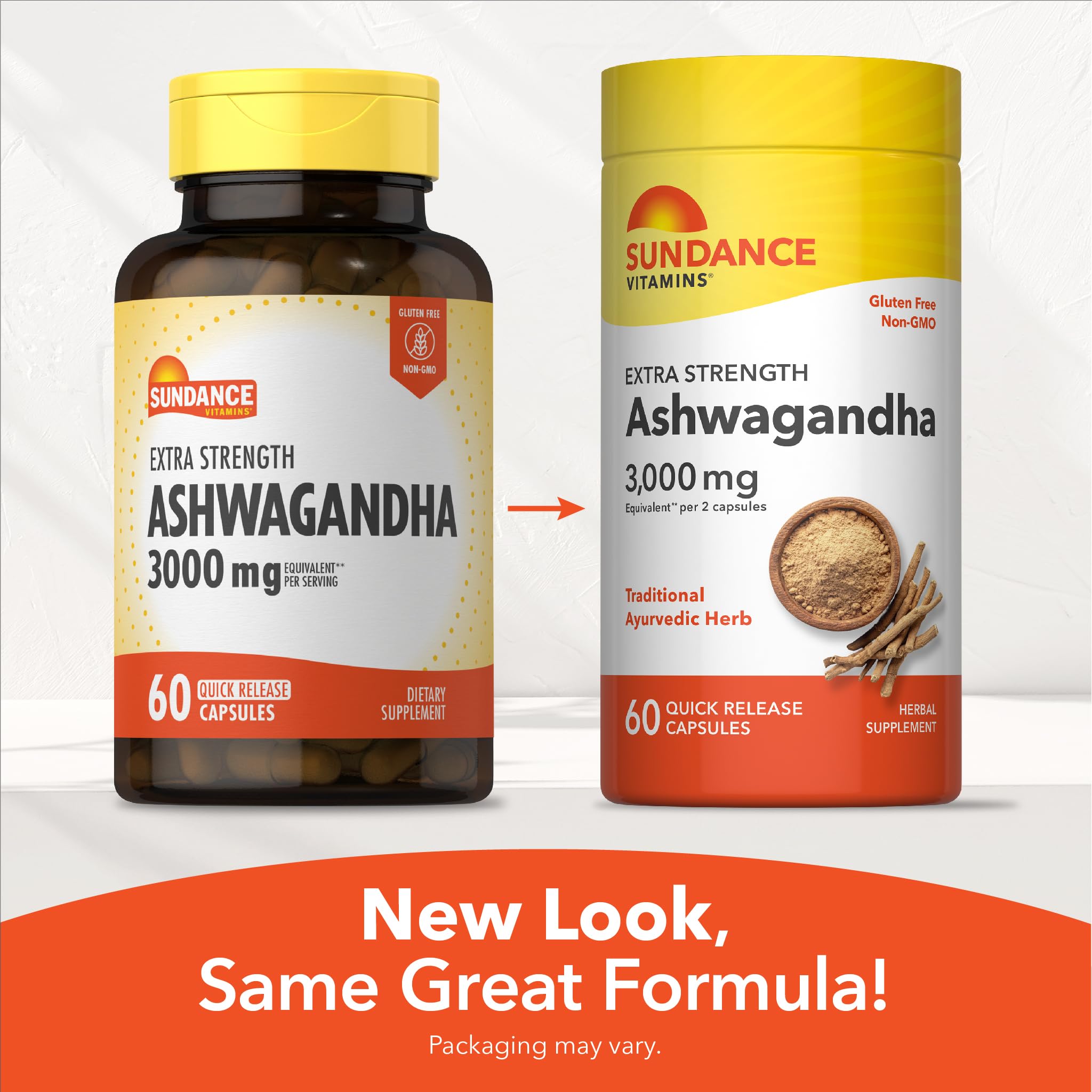 Sundance Ashwagandha Capsules with a measuring spoon