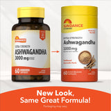 Sundance Ashwagandha Capsules with a measuring spoon